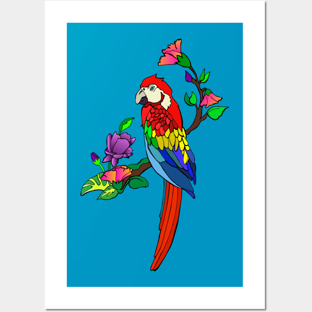 red macaw bird Wall Art by JulietLake